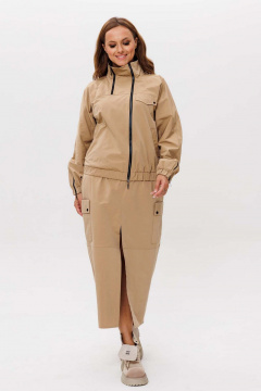Бомбер, юбка Mislana 1266 бежевый - фото 3