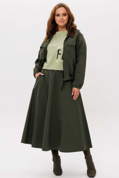 Бомбер, юбка Mislana 1268 зеленый - фото 3