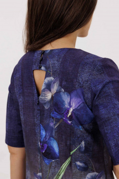 Платье Mislana 7281 синий/цветы - фото 5