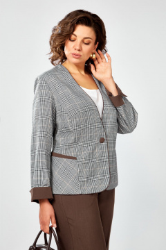 Блуза, брюки, жакет Lady Secret 25218 клетка-шоколад - фото 4