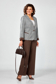Блуза, брюки, жакет Lady Secret 25218 клетка-шоколад - фото 1