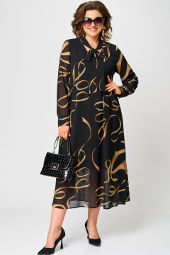 Платье EVA GRANT 7293 черный_принт - фото 2