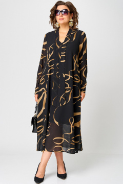 Платье EVA GRANT 7293 черный_принт - фото 5