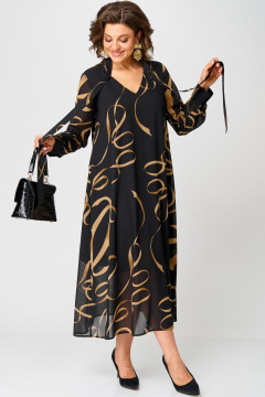 Платье EVA GRANT 7293 черный_принт - фото 4