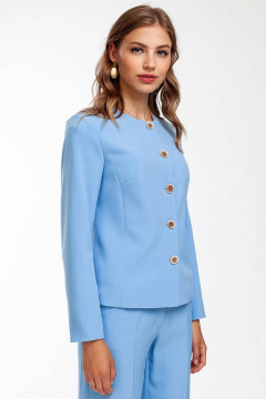 Голубой жакет в стиле Шанель с застежкой на пуговицы Femme & Devur 70504 1.22F(170) - фото 4