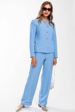 Голубой жакет в стиле Шанель с застежкой на пуговицы Femme & Devur 70504 1.22F(170) - фото 2
