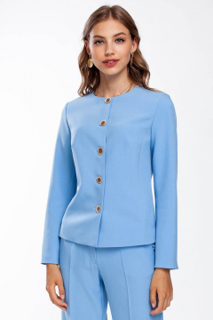 Голубой жакет в стиле Шанель с застежкой на пуговицы Femme & Devur 70504 1.22F(170) - фото 1