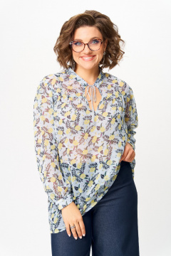 Блуза Michel chic 760/2 голубой_принт - фото 2
