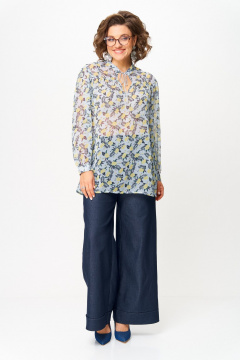 Блуза Michel chic 760/2 голубой_принт - фото 3