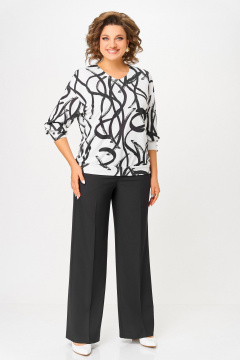 Джемпер Swallow 865 молочный/черный_принт - фото 4