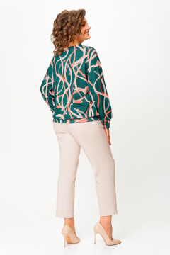 Джемпер Swallow 865.1 темно-изумрудный/принт - фото 3