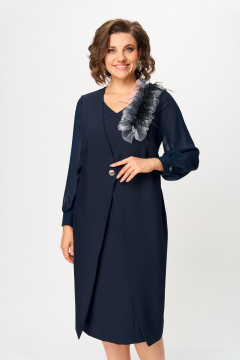 Платье ANASTASIA MAK 1274 темно-синий - фото 4
