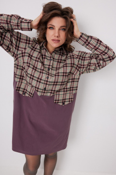 Платье BegiModa 1058 виноградная_клетка - фото 4