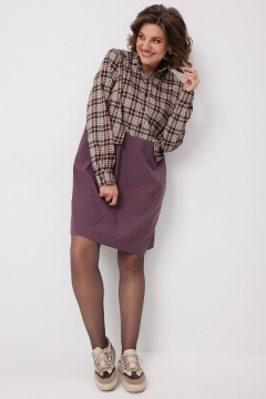 Платье BegiModa 1058 виноградная_клетка - фото 3