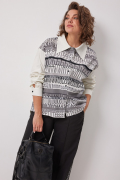 Блуза BegiModa 4136 сливочно-серый - фото 1