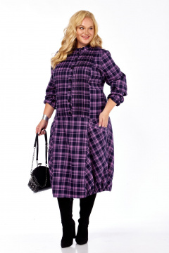 Платье Celentano lite 5056.2 сиреневая_клетка - фото 2