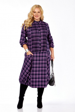 Платье Celentano lite 5056.2 сиреневая_клетка - фото 1