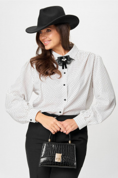 Блуза Andina city 5028-25 белый-горох - фото 1
