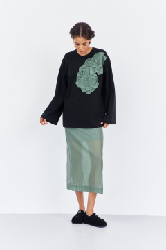 Джемпер FLAIM 2023 черный-зеленый мох - фото 1