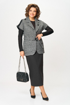Жилет, юбка Michel chic 1433 серый_клетка-черный - фото 1