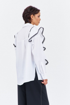 Блуза FLAIM 2030.01 черный-белый - фото 5