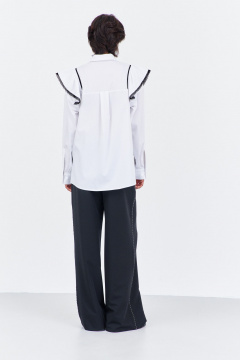 Блуза FLAIM 2030.01 черный-белый - фото 4