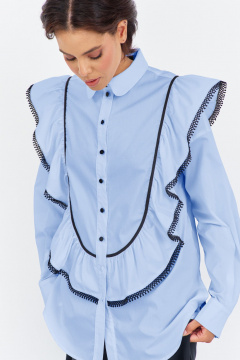 Блуза FLAIM 2030.02 черный-голубой - фото 2