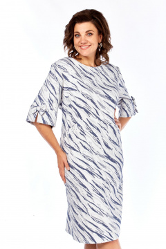 Платье Элль-стиль 2405 сине-белый - фото 4