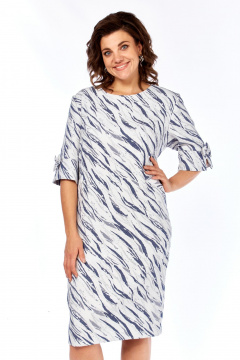 Платье Элль-стиль 2405 сине-белый - фото 2