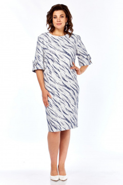 Платье Элль-стиль 2405 сине-белый - фото 1