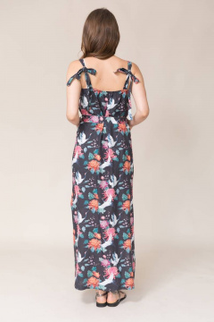 Летний сарафан с бретелями и регулировкой, накладные карманы Ружана 427-4 журавли - фото 4