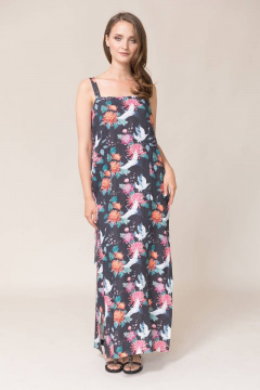Летний сарафан с бретелями и регулировкой, накладные карманы Ружана 427-4 журавли - фото 2