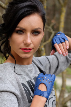 Синие кожаные перчатки на каждый день ACCENT 250р синий - фото 1