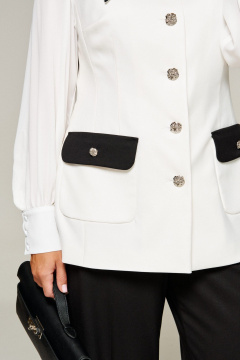 Блуза, брюки, жилет Beautiful&Free 6380 молочно-черный - фото 5