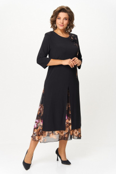 Платье Svetlana-Style 1958 черный_рыжие_цветы - фото 4