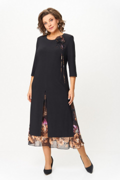 Платье Svetlana-Style 1958 черный_рыжие_цветы - фото 3