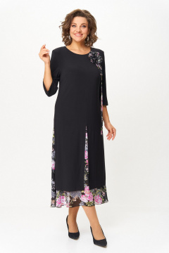 Платье Svetlana-Style 1958 черный_розовые_цветы - фото 2
