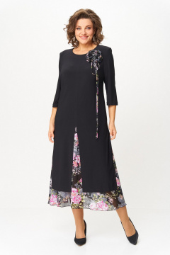Платье Svetlana-Style 1958 черный_розовые_цветы - фото 3
