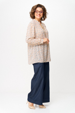Блуза Michel chic 760/2 бежевый_одуванчики - фото 3