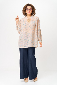 Блуза Michel chic 760/2 бежевый_одуванчики - фото 2