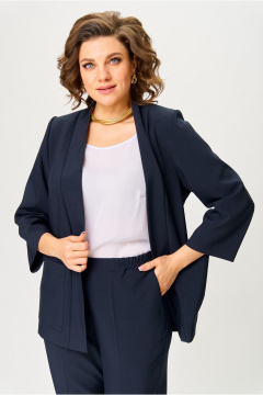 Брюки, жакет, топ БАГРЯНИЦА 3163 синий - фото 4