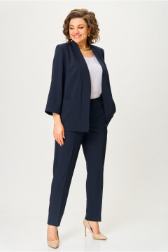 Брюки, жакет, топ БАГРЯНИЦА 3163 синий - фото 2