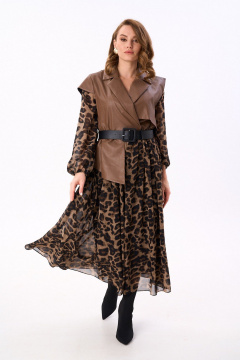 Платье NikVa 904-7 шоколадный_леопард - фото 5