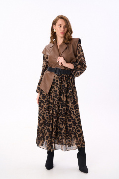 Платье NikVa 904-7 шоколадный_леопард - фото 3