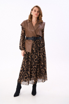 Платье NikVa 904-7 шоколадный_леопард - фото 2