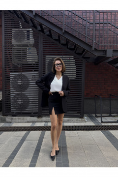 Мини-юбка с разрезом по ноге на каждый день и для наряда THE.WOMAN 0032 черный - фото 3