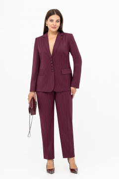 Брюки, жакет Gold Style 2738 бордовый_полоска - фото 2