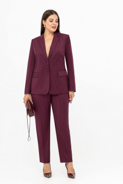 Брюки, жакет Gold Style 2738 бордовый_полоска - фото 1