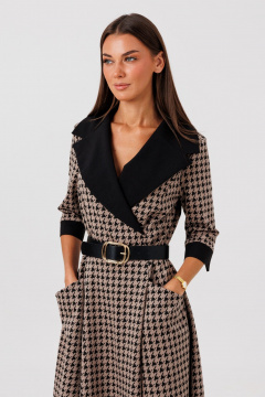 Платье Ларс Стиль 1128 капучино-черный - фото 4