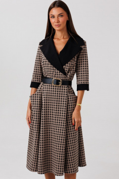 Платье Ларс Стиль 1128 капучино-черный - фото 3